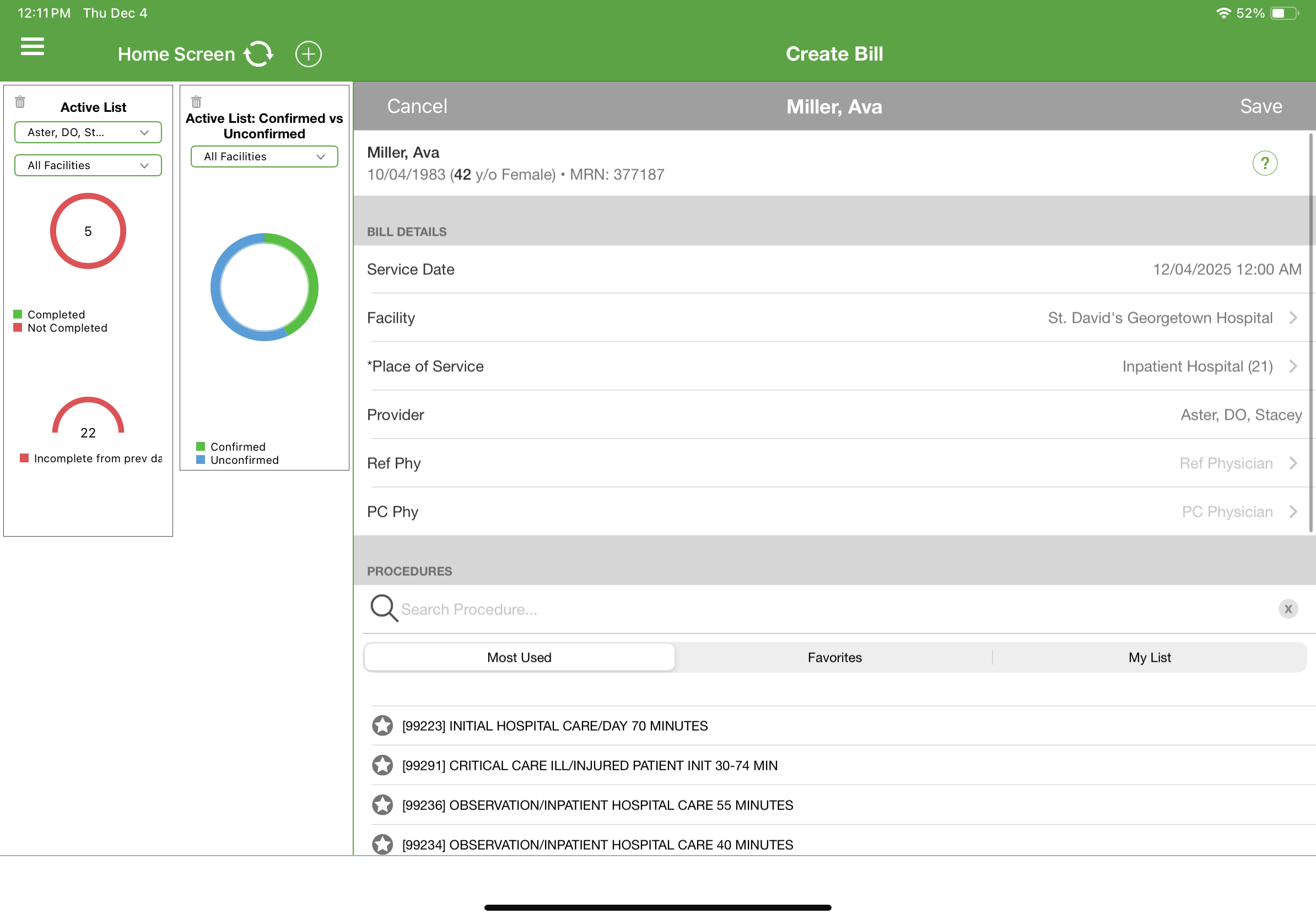 Active List web application screenshot